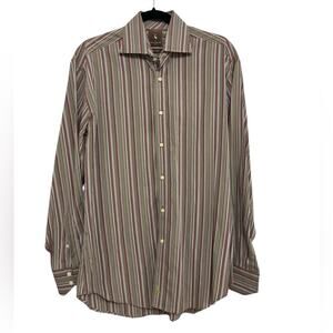 Tailorbyrd Men’s Vertical Stripe Button Down - Size M